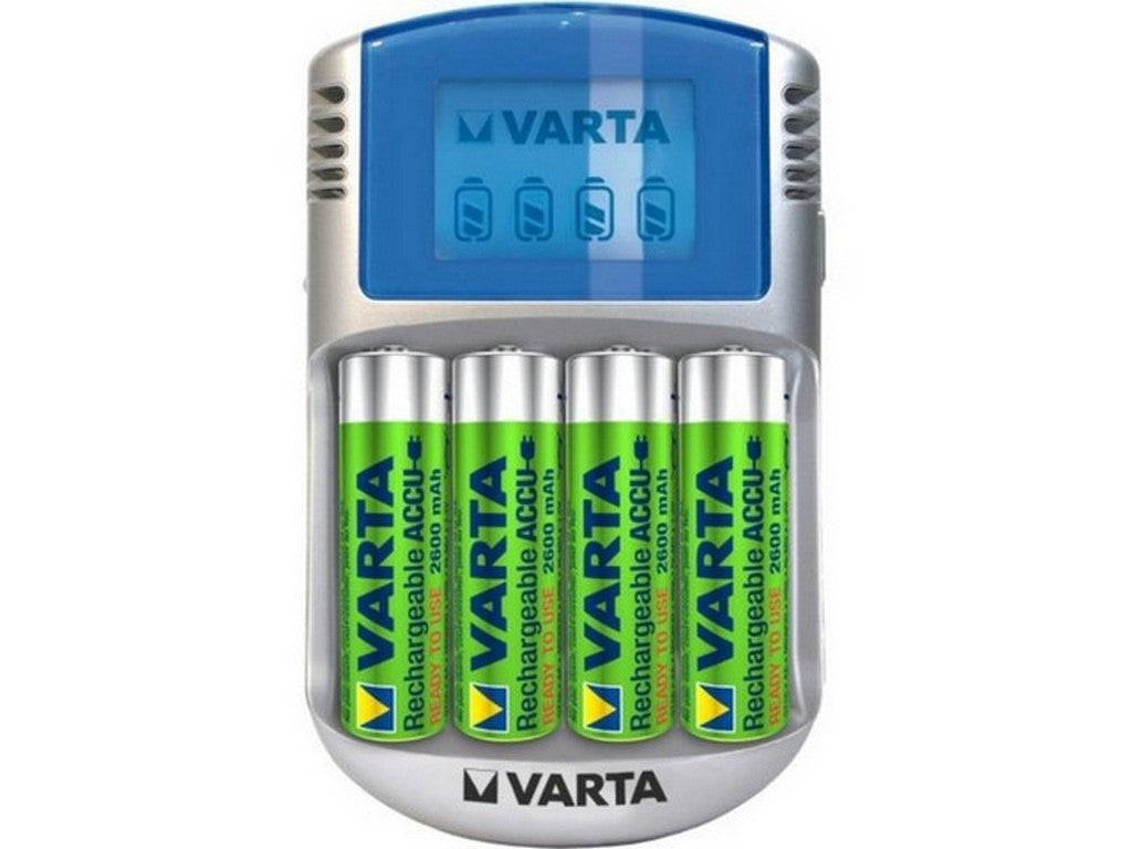Varta LCD lader med 4xAA 2600 mAh genopladelige batterier