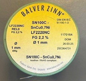 Solder wire SN100C® - SnCu0,7Ni REL0 1,0 mm 400g