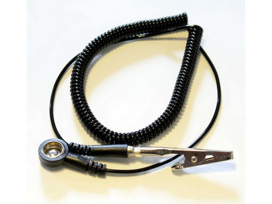 Spiralledn 2,4m 10mm hun snap 1 x 4mm banan m/krokodillenæb sort