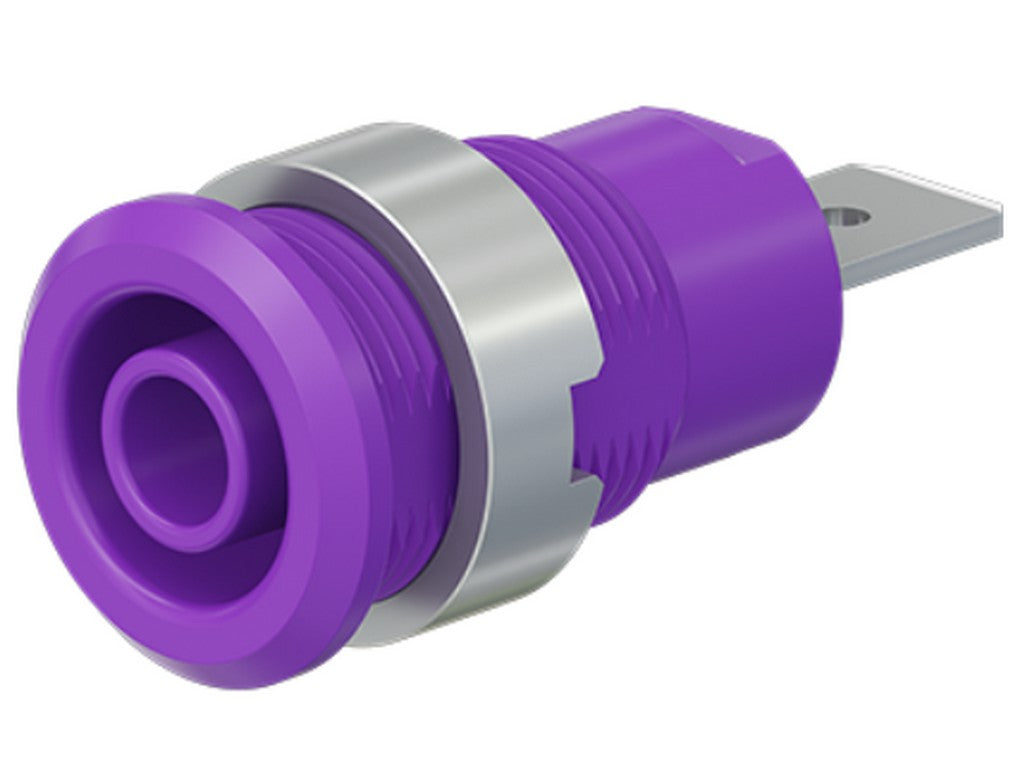 Bøsning SLB4-F6,3/N-X violet forniklet CAT III 1000V/CAT IV 600V 32A