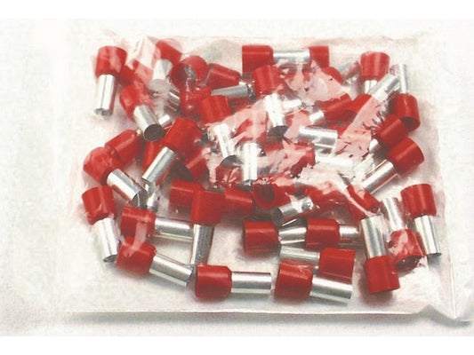 Terminal tube insulated red 35mm-L16mm; bag w/50pcs.