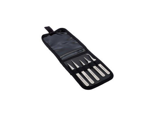 Lindström Stainless steel anti-magnetic SMD tweezers set 5 pieces