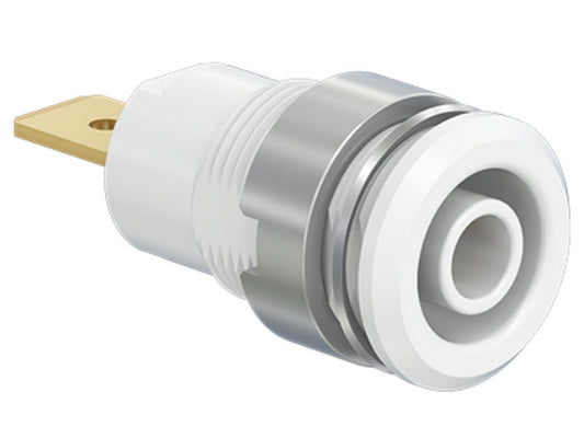 Bøsning SLB4-F6,3 forgyldt hvid CAT III 1000V 32A