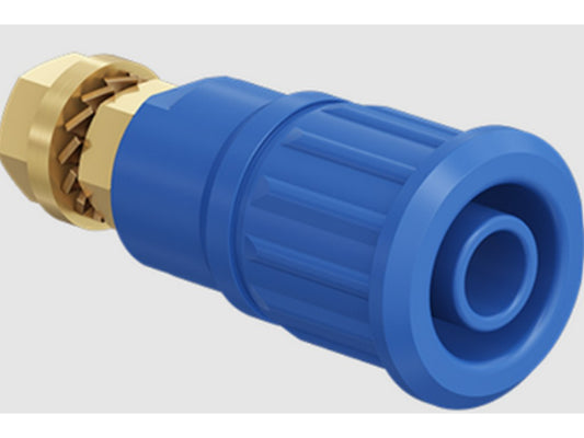 Bøsning SEB4-GK forgyldt BLÅ CATIII 1000V/CATIV 600V 32A