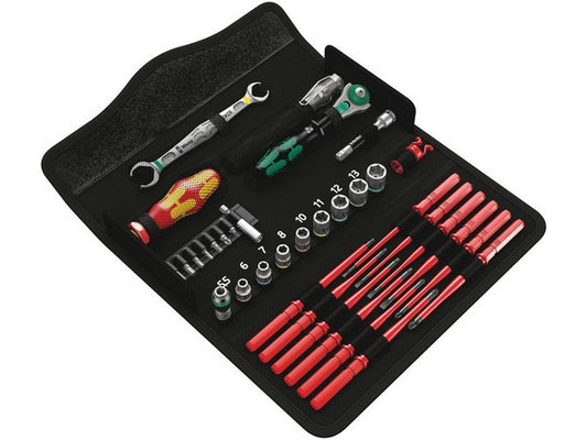 Wera tool set 35-piece 1000V screwdriver bits 1/4 ratchet wrench+sockets 5-13mm