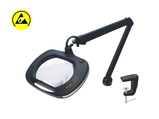 Magnifying lamp LED 2.25X (5-Diopter Lens), ESD safe. Warm + cold white LEDs (3500K-6500K)