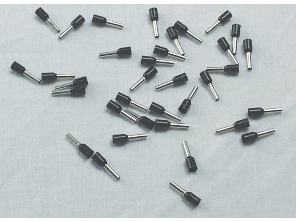 Insulated terminal tube BLACK 1.5mm-L8mm: bag w/500pcs.