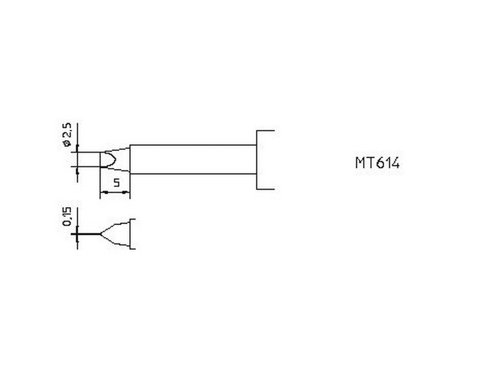Loddespids MT614 2,5x5,0mm