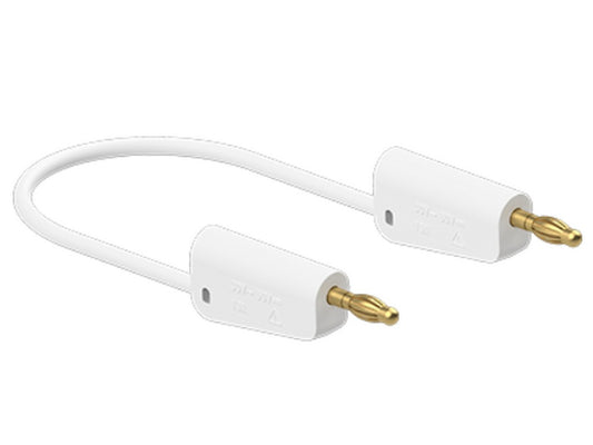 Silicone test lead 1mm 100cm WHITE LK-4A-S10 19A 30V AC/60V DC Gold-plated connector