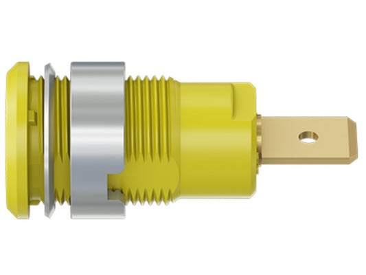 Bøsning SLB4-F6,3 forgyldt gul CAT III 1000V 32A