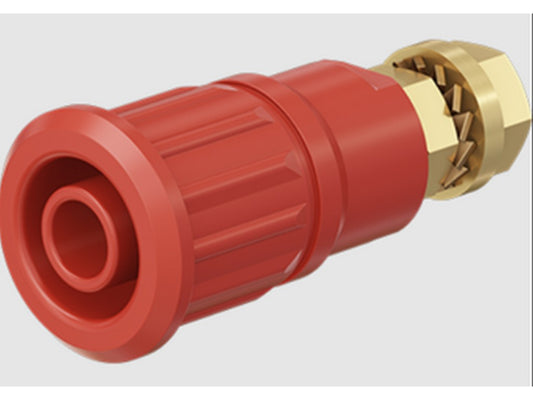Bøsning SEB4-GK forgyldt RØD CATIII 1000V/CATIV 600V 32A