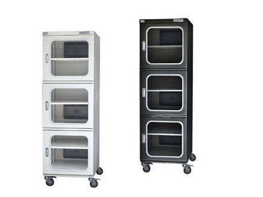 Drying cabinet 1% RH incl RH meter External dimensions 598x710x1910mm 3 compartments