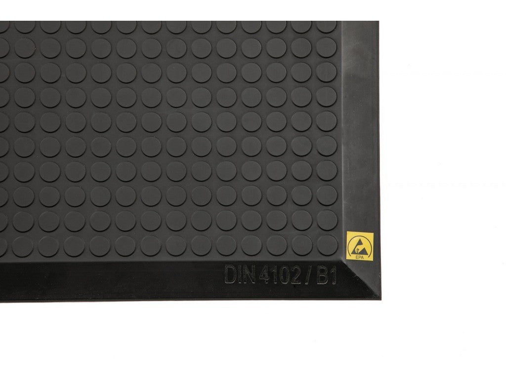 Standmåtte ESD m. flade bobler 96x480 cm skrå kanter