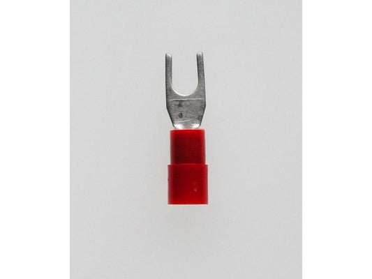 Cable lug fork insulated red 0.5-1mm-C3.5mm UL-Approved.