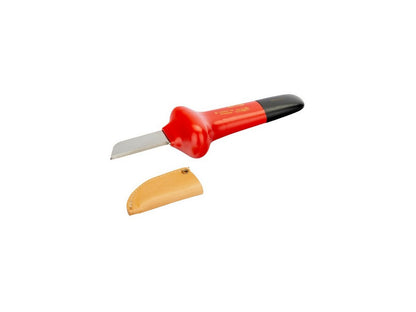 Bahco 2820VP VDE-isoleret kniv med lige blad og beskyttelseshætte til el-arbejde.