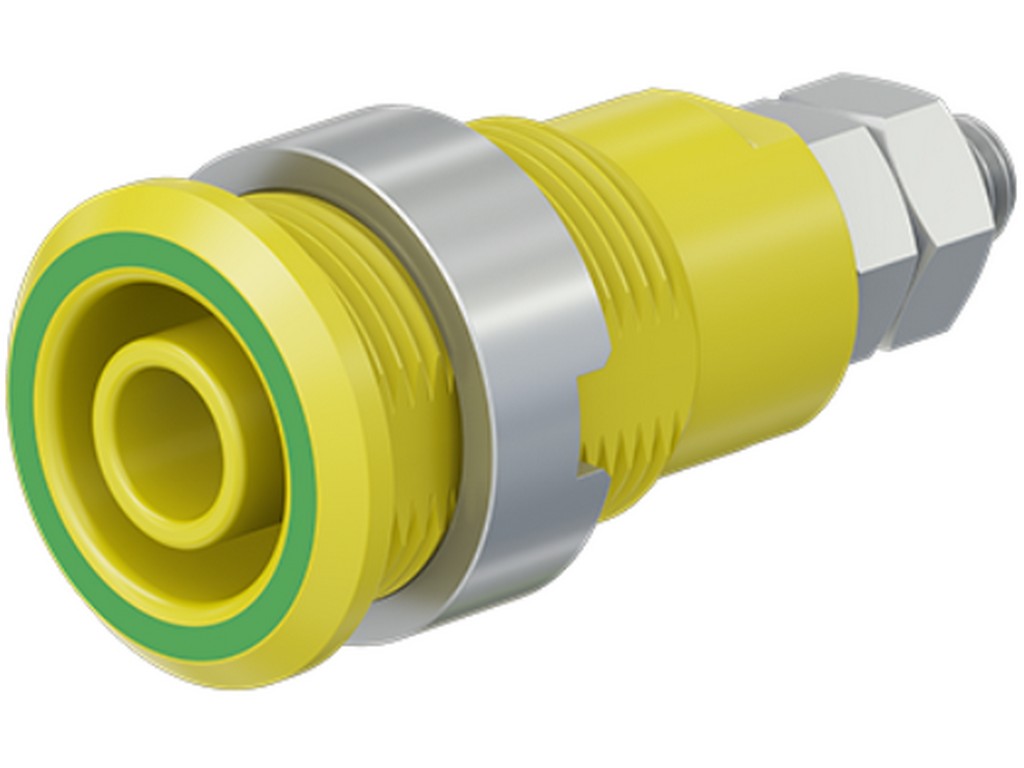 Bøsning SLB4-GK/N forniklet GUL/GRØN CATIII 1000V/CATIV 600V 32A