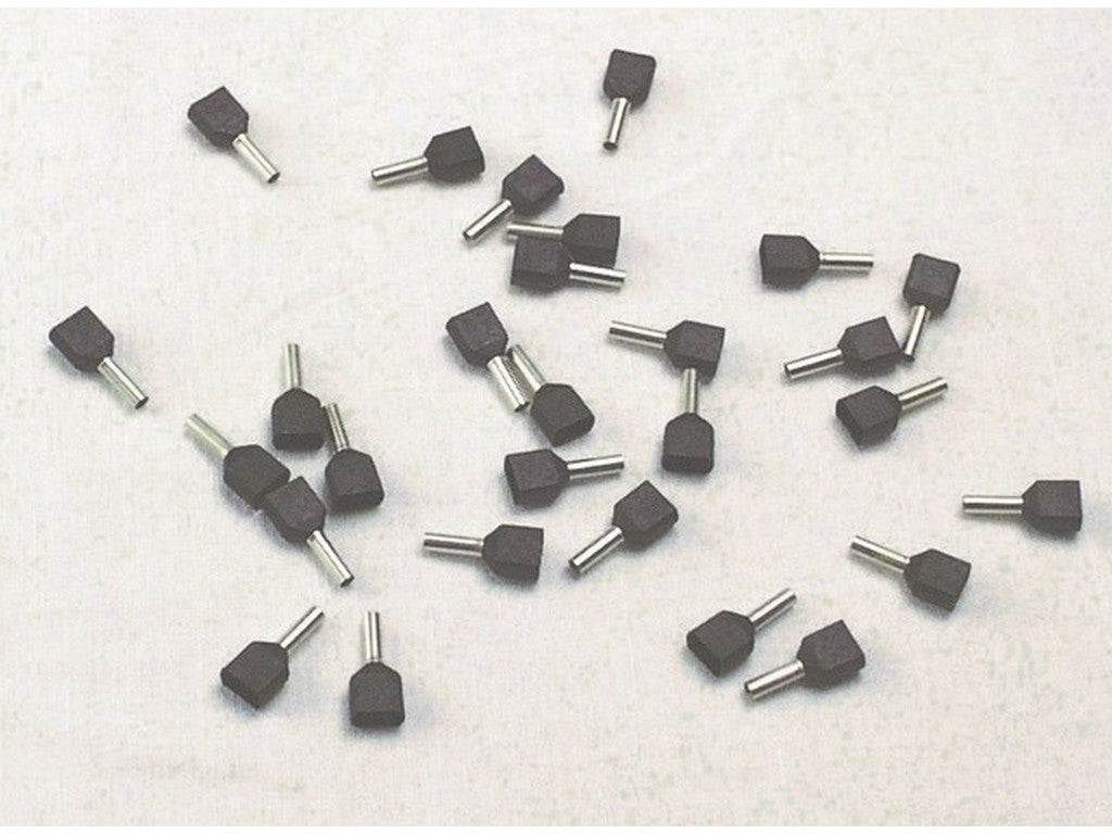 Terminal tube insulated double black 2x1.5mm-L8mm bag w/500pcs.