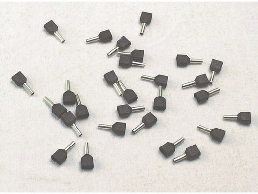 Terminalrør isol. dobbelt sort 2x1,5mm²-L8mm pose m/500stk.