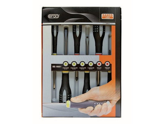 Screwdriver set w/6 pieces 4xslotted 2xPZ