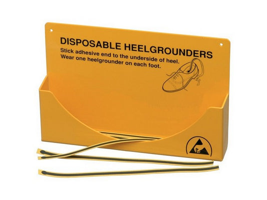 Dispenser for disposable heel/grounding