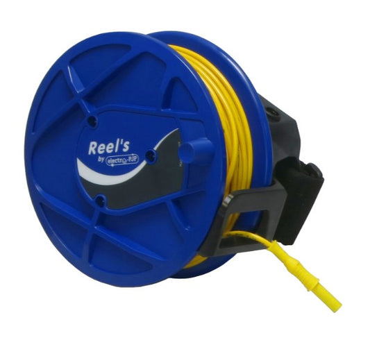 Kabelrulle m/2 bøsning + 1 stik Ø4mm 30m Grøn ledning 0,75mm² CATIII 1000V 2-12A