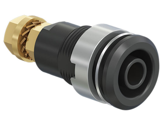 Bøsning SLB4-GK forgyldt SORT CATIII 1000V/CATIV 600V 32A