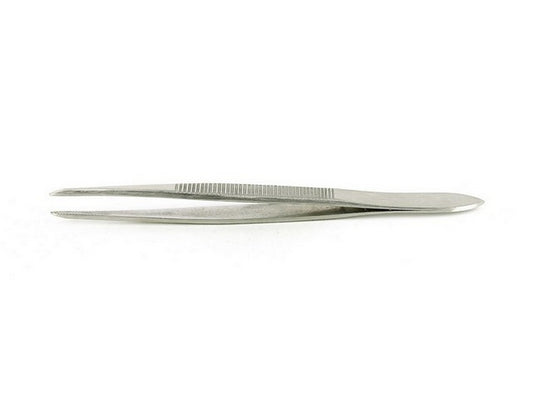 Tweezers thick round tip 120mm knurled handle