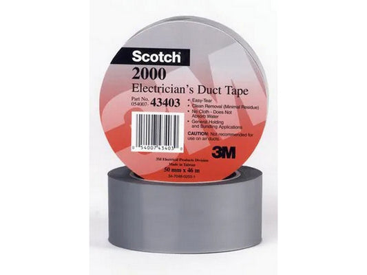 Scotch® tape 2000 lysegrå elektrikerens "alt mulig vinyl tape" 50 mm x 46 m 0.15 mm tyk