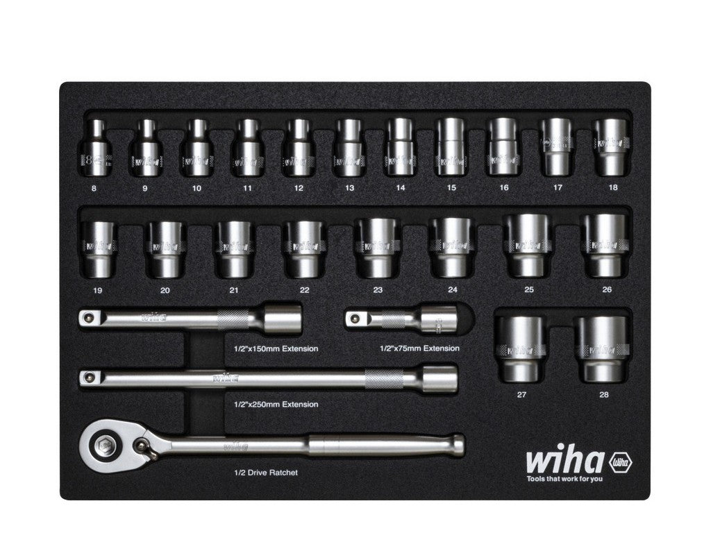 Socket wrench set 1/2 26 pieces