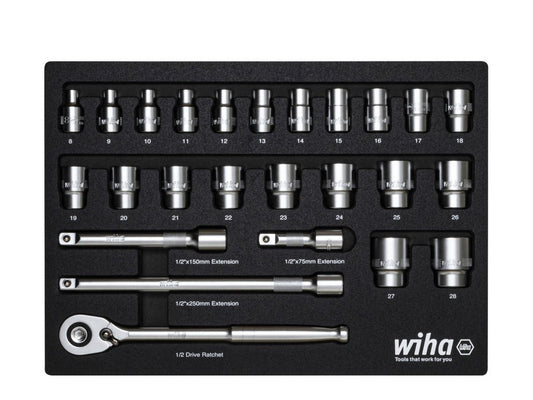 Socket wrench set 1/2 26 pieces