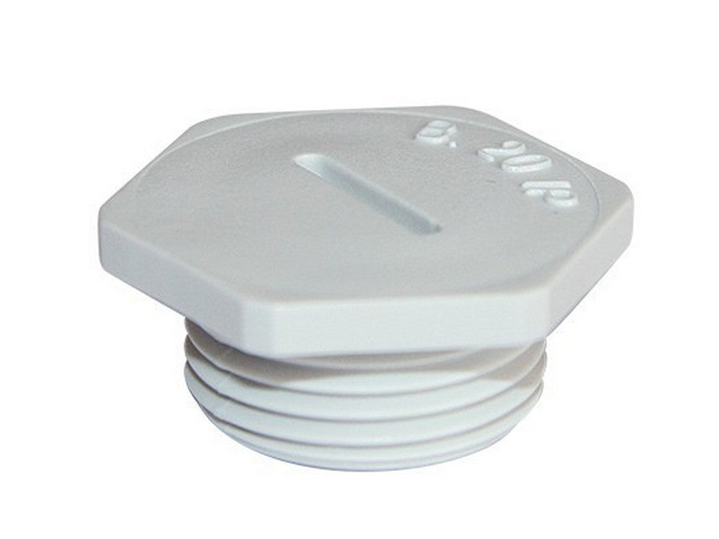 Blind plug in polyamide M20 grey hexagonal