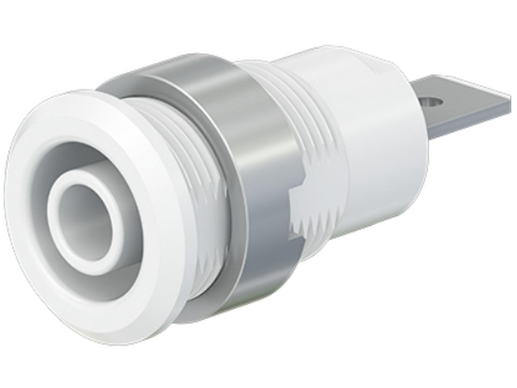 Bøsning SLB4-F6,3/N-X hvid forniklet CAT III 1000V/CAT IV 600V 32A