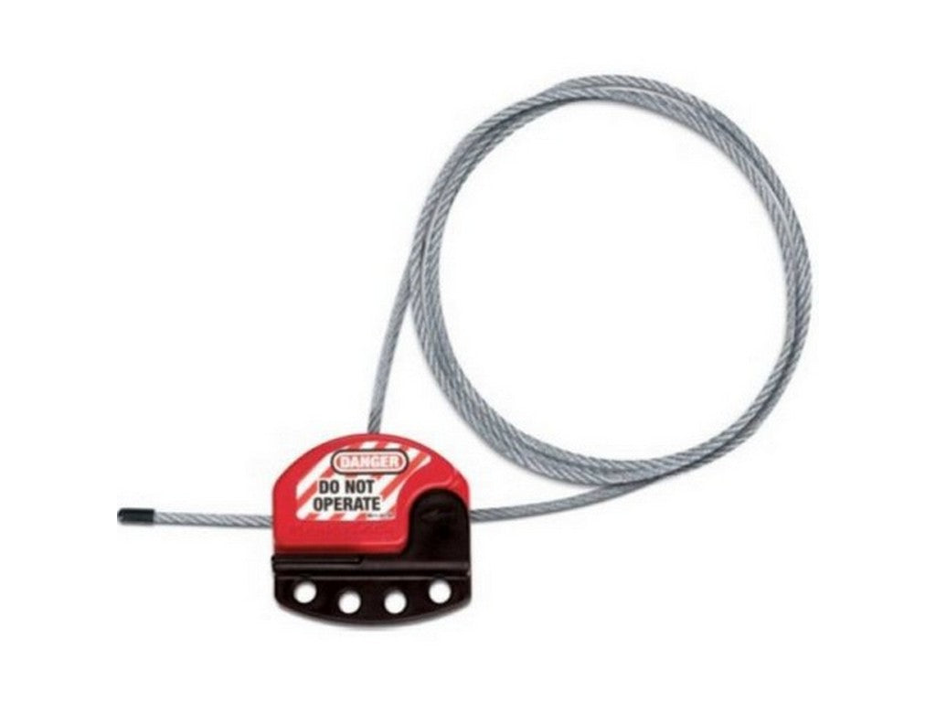 MasterLock LOCKOUT variabel wire Ø4mmx1,8m - f/4 hængelåse t/fx. ventil, m.m.