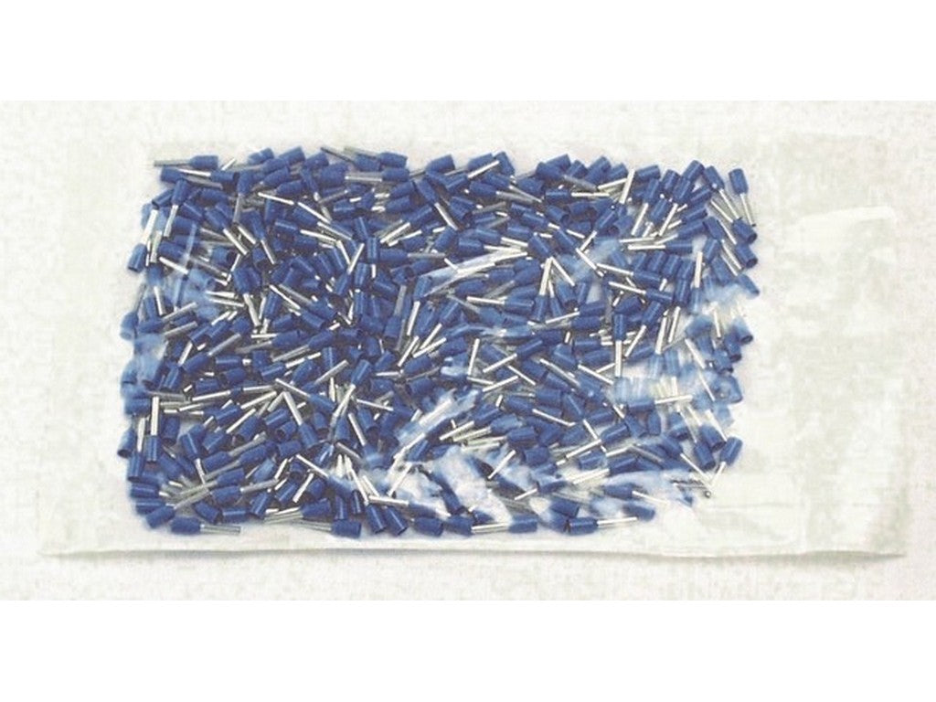 Terminalrør isoleret LYSEBLÅ 0,75mm²-L12mm; pose m/500stk.