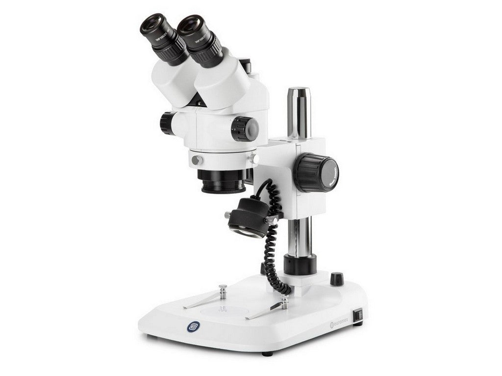 Trinocular stereo zoom microscope StereoBlue, 0.7x to 4.5x zoom objective