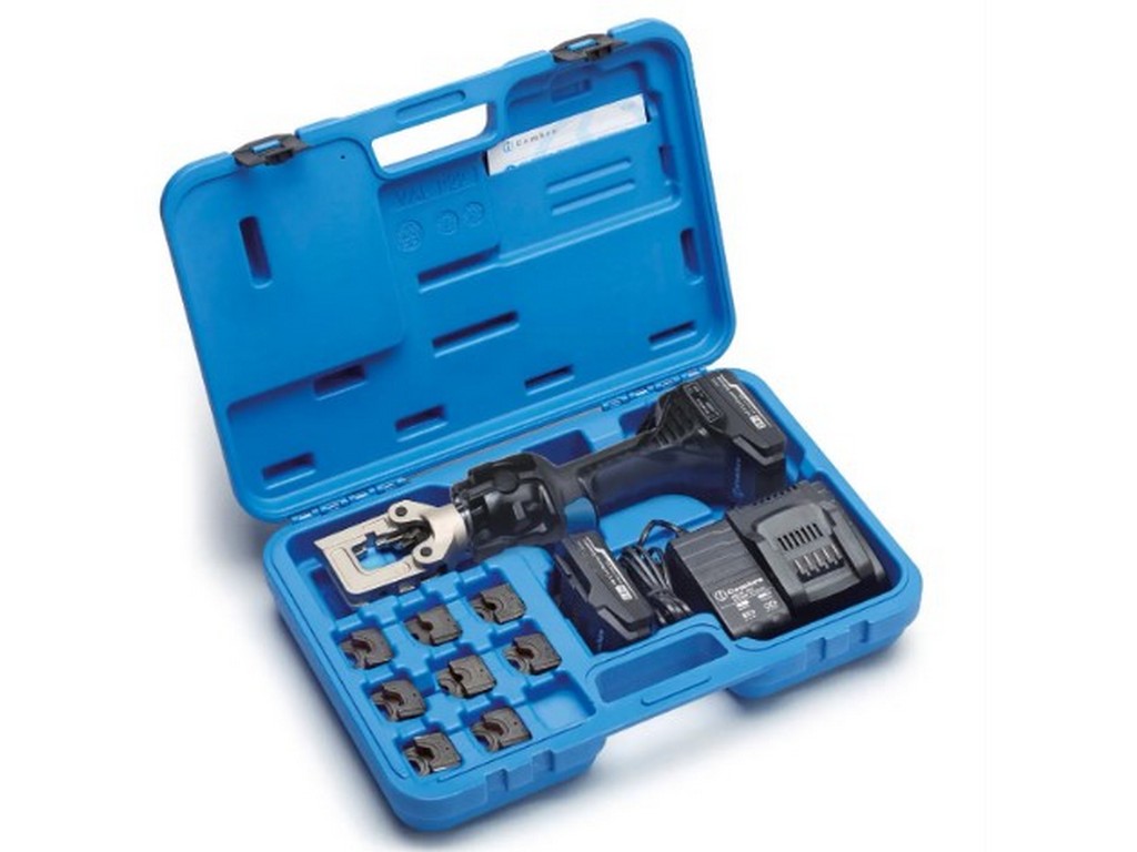 Press machine 18V accu hydraulic w/box/4-185mm2 60kN incl. dies from 25mm2-300mm2