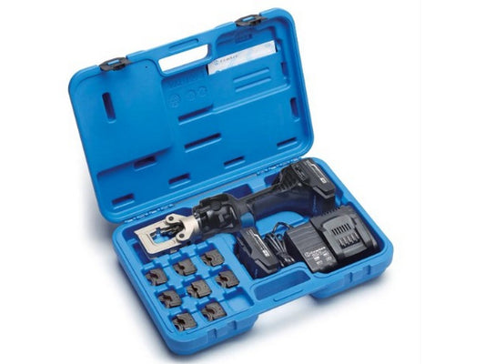 Press machine 18V accu hydraulic w/box/4-185mm2 60kN incl. dies from 25mm2-300mm2