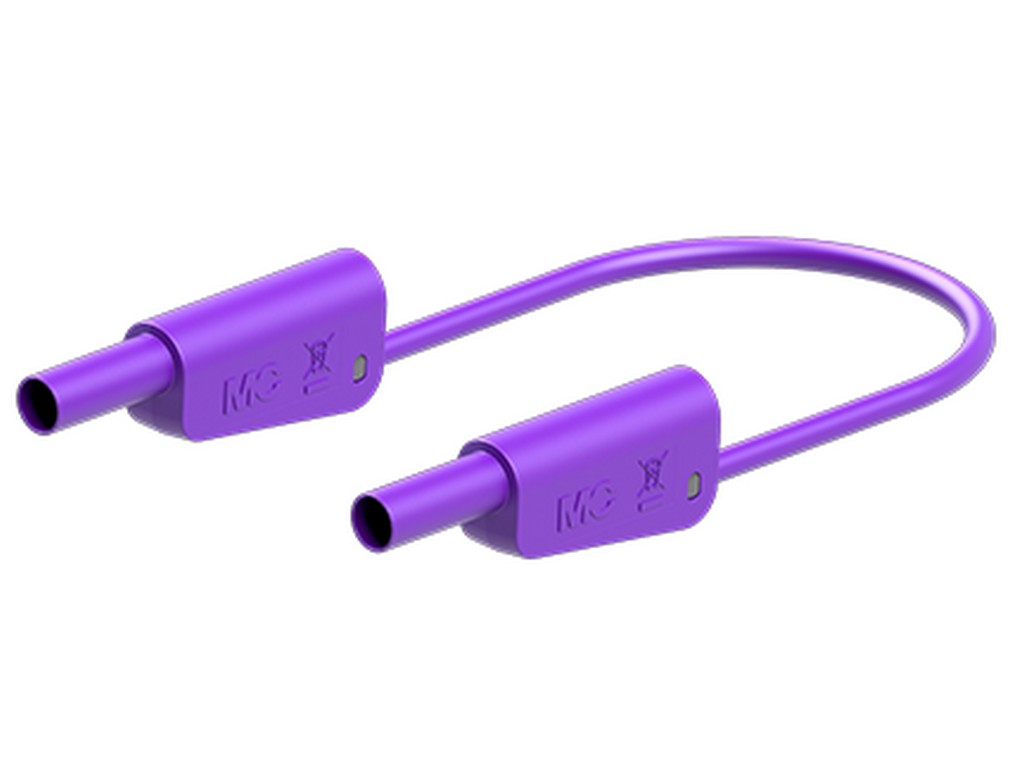 Silicone test lead 50cm VIOLET SLK-4N-S10 Ø4mm nickel-plated 1000V CATII/600V CAT III 19A