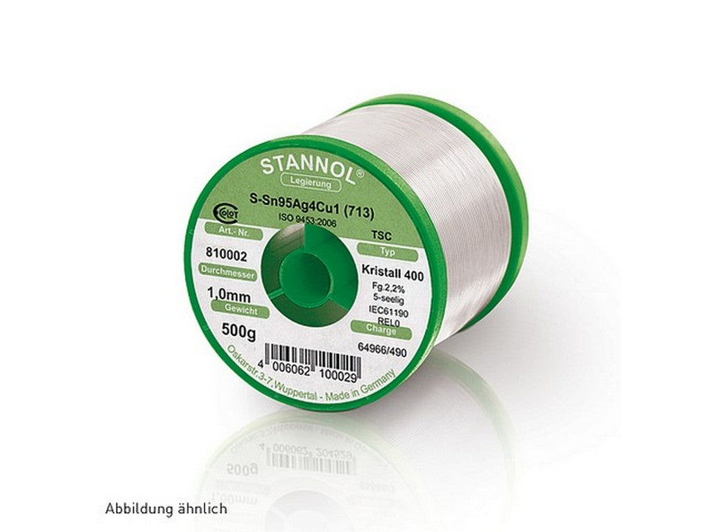 Tin coil 0.15mm Kristall 400 Sn95 Ag4 Cu1 Fg. 2.2% 10m REL0 J-STD 004