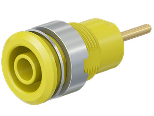 Bøsning SLB4-R forgyldt gul CAT III 1000V 24A