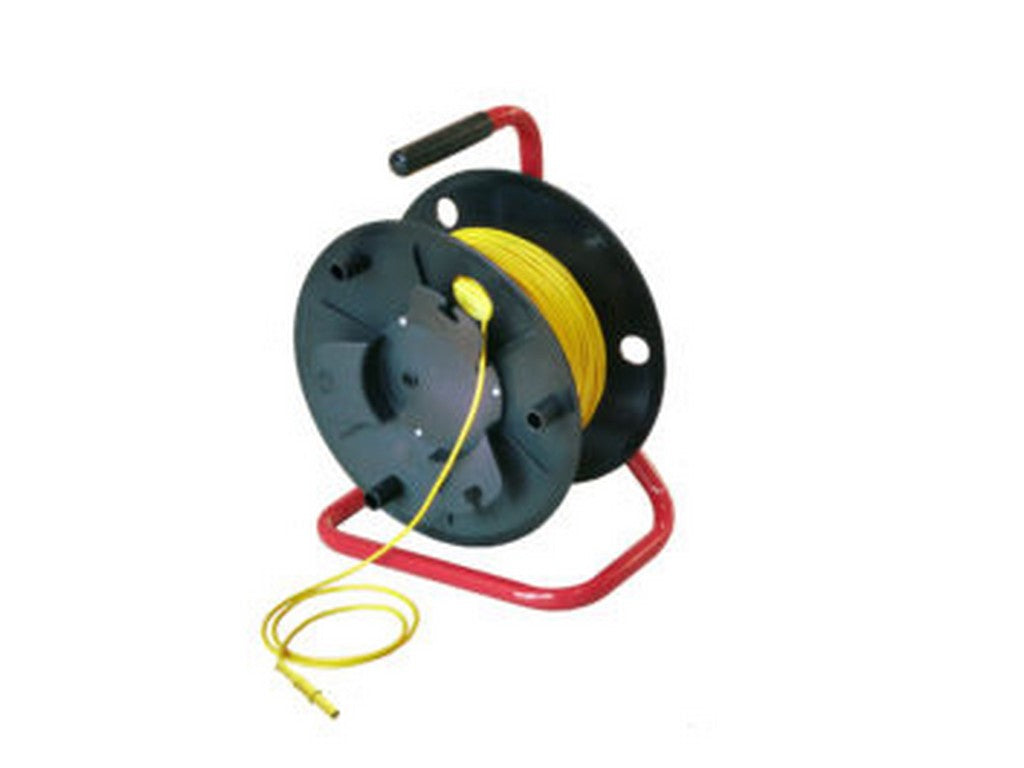 Kabelrulle m/4mm bøsning og stik 100m sort ledning 1,5mm² CATIII 1000V 2-25A