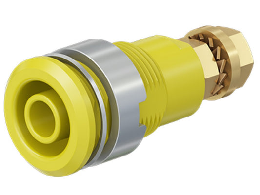 Bøsning SLB4-GK forgyldt GUL CATIII 1000V/CATIV 600V 32A