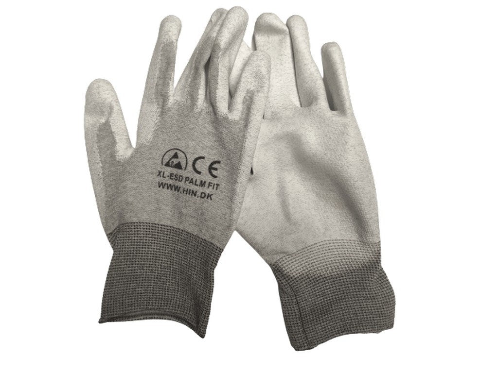 Gloves ESD Grey carbon PU-coated palm size XS