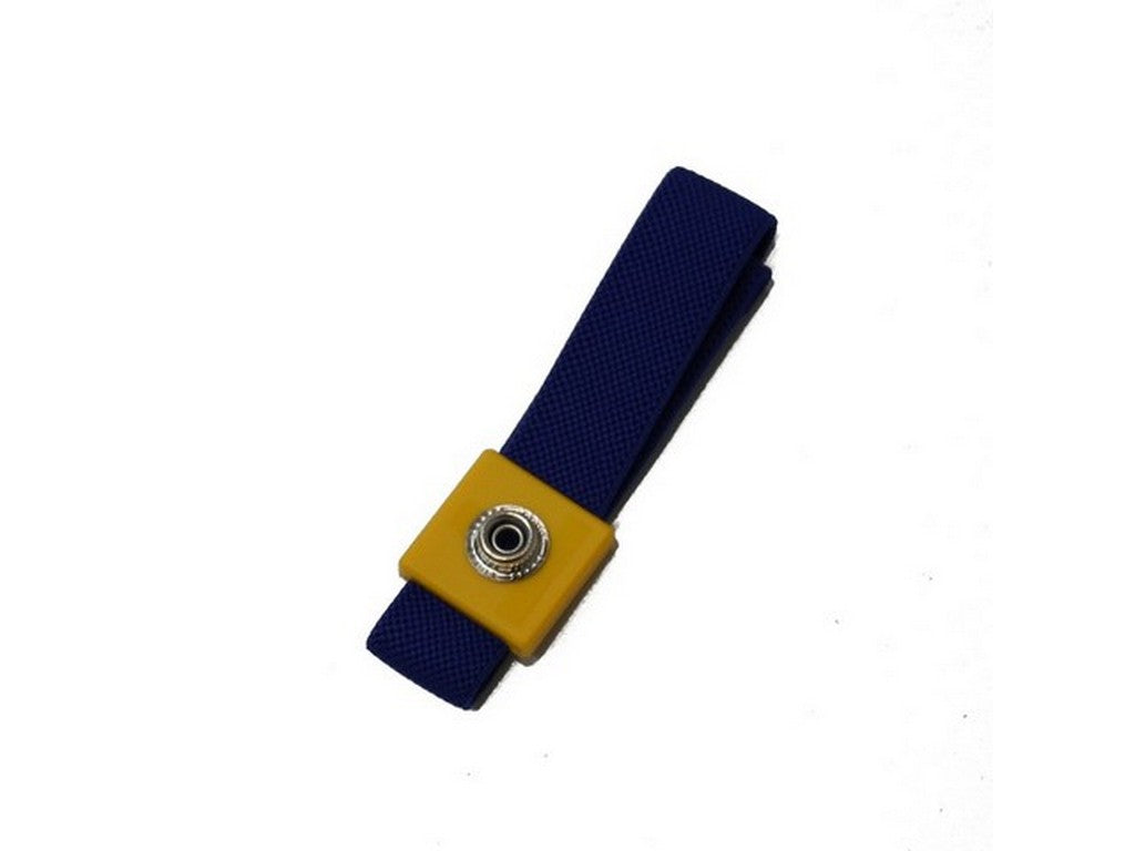 Håndledsbånd blå allergi venl. justerbar m/10mm han trykknap