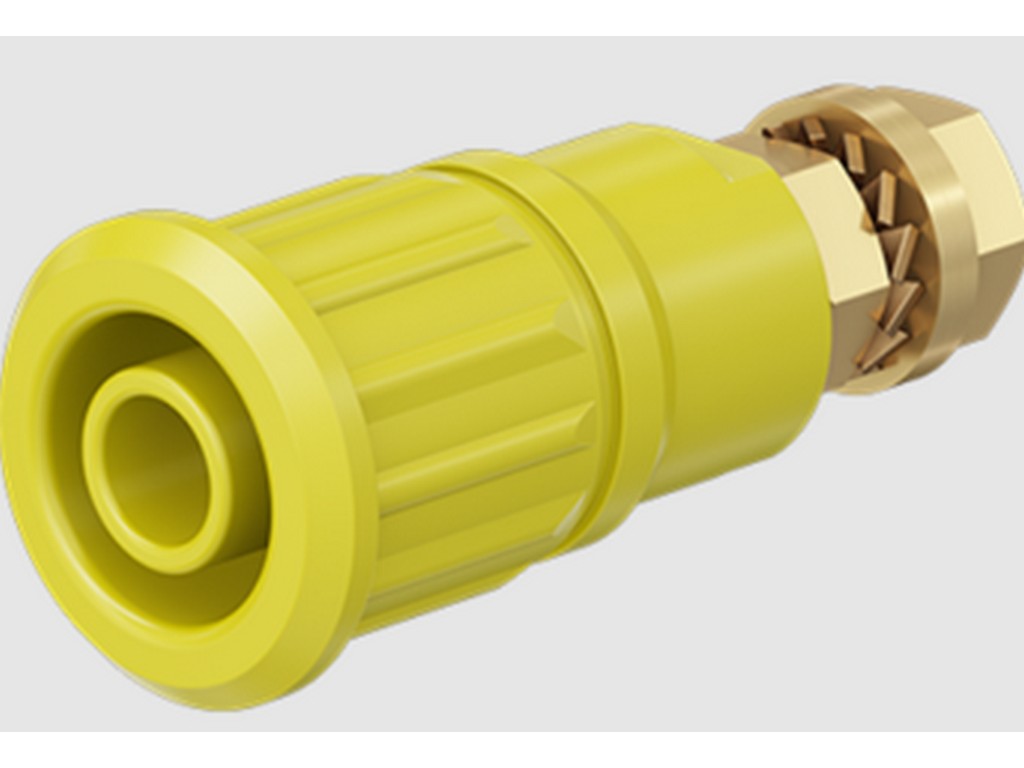 Bøsning SEB4-GK forgyldt GUL CATIII 1000V/CATIV 600V 32A