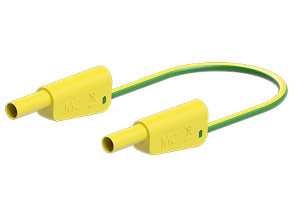 Prøveledning SLK-4N-F25 25cm GUL/GRØN Silicone 4mm 1000V CATII/600V CATIII 32A