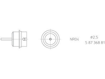 Hot air nozzle ø2.5mm NR04 without vacuum for WHA2000