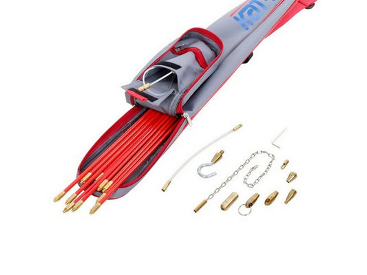 Installations stang sæt "Cable Guide" 10m m/tilbehør og glidevifte m/lys 7 stæng. Ø8mm+3 stæng. Ø6mm