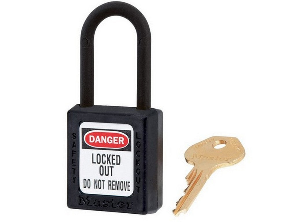 MasterLock Zenex hængelås i KOMPOSIT SORT Keyed different/Key retaining