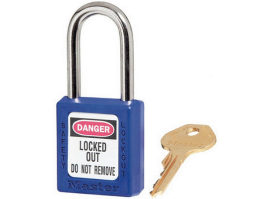 MasterLock Zenex padlock COMPOSIT BLUE Key different/key retaining - 38x38mm w/metal shackle Ø6mm
